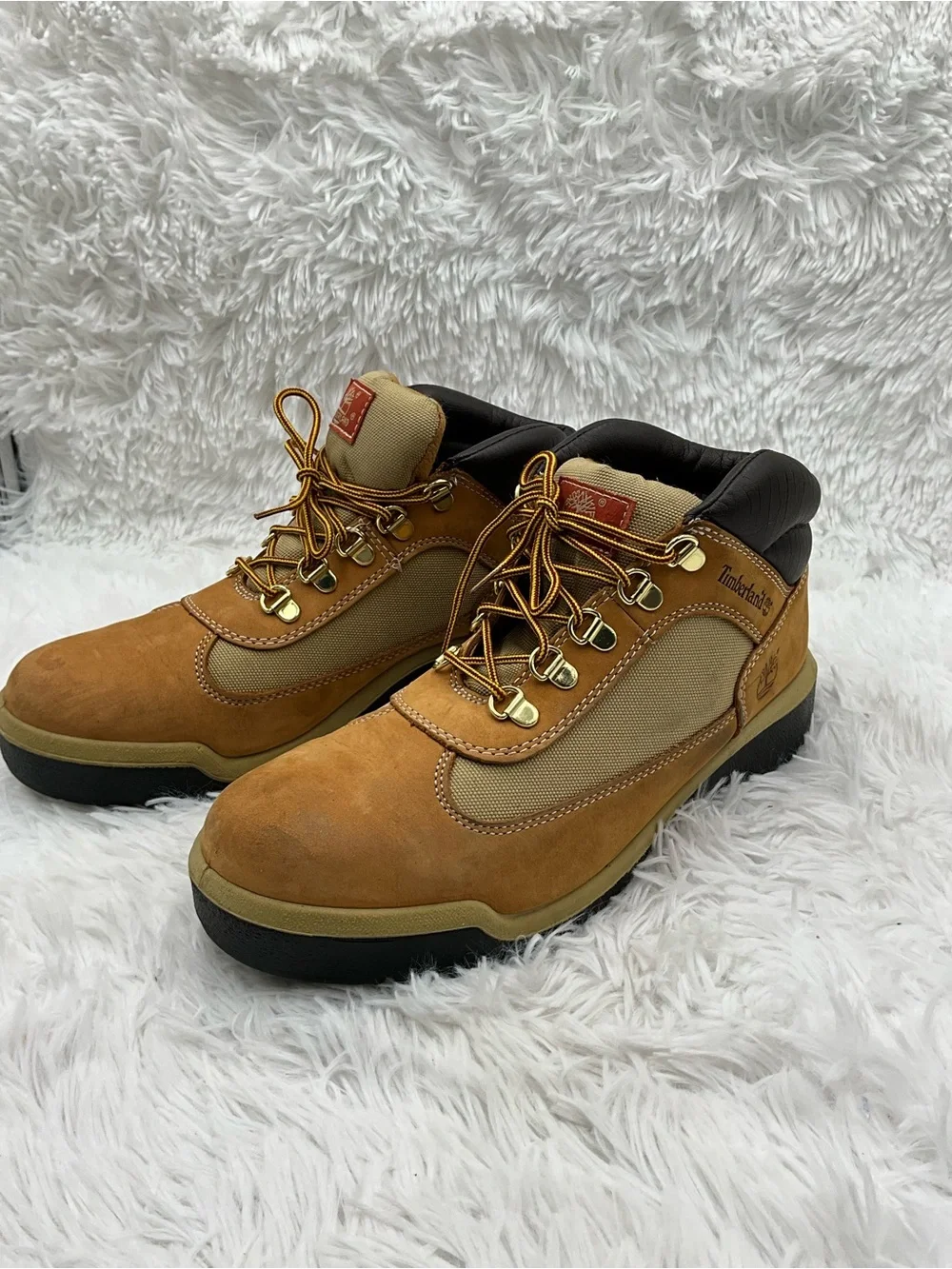 Timberland Men's Wheat/Tan Work Boots with Gold Hardware